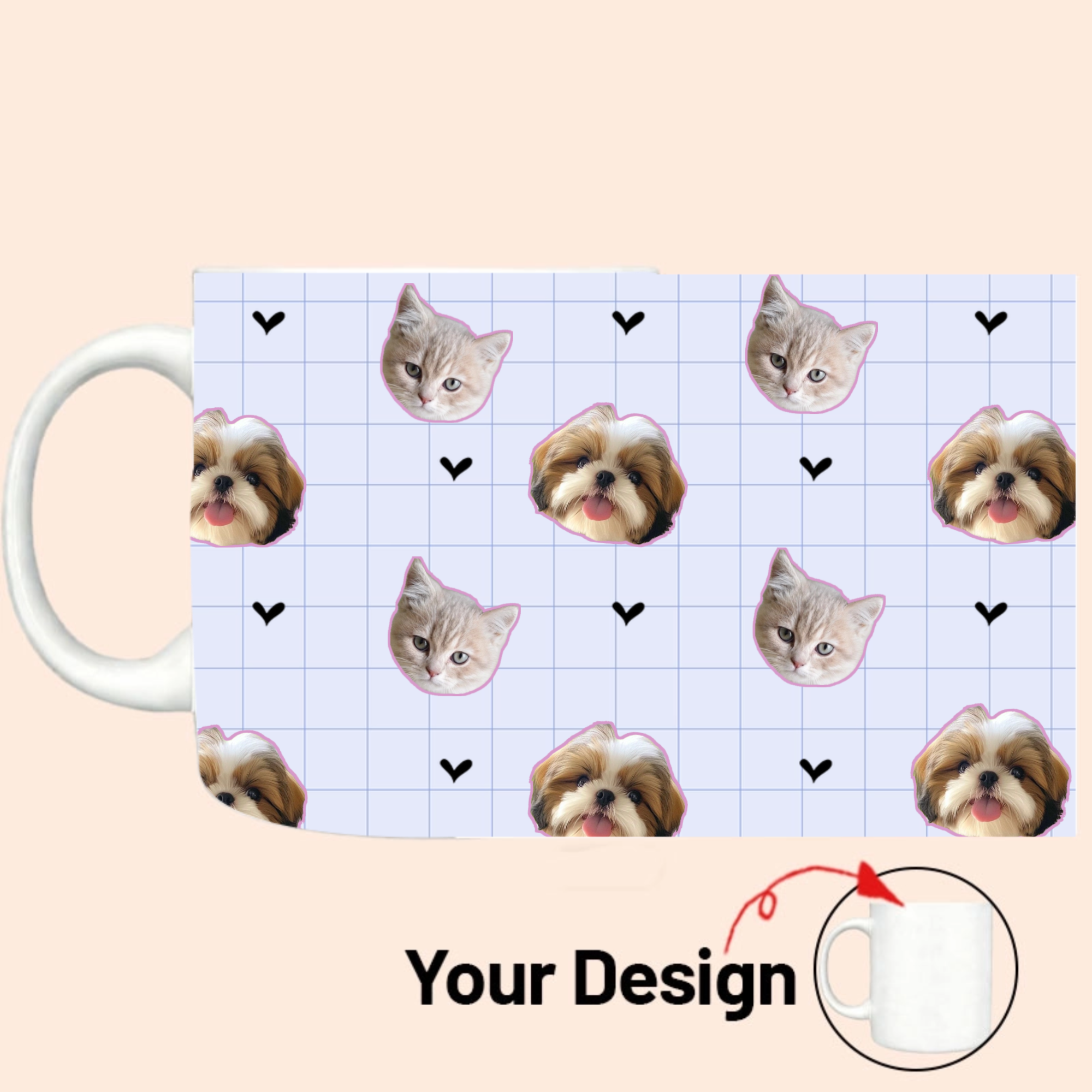 Pet Portrait Personalized Mug, Gift for Dog & Cat Lovers, Perfect for Birthday, Christmas, Pet Owner’s Day