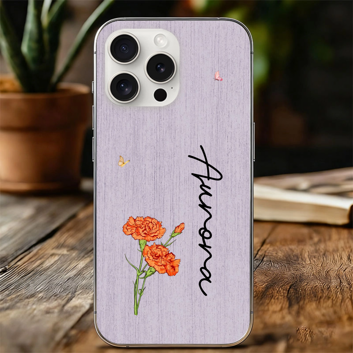 Floral Butterfly Personalized Phone Case, Perfect for Birthdays, Anniversaries