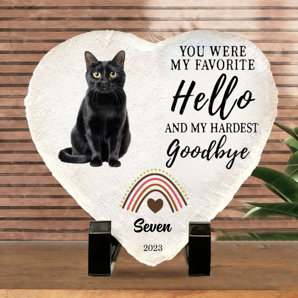 Personalized Heart Stone Memorial, Custom Pet Photo & Quote Gifts for Pet Lovers, Sympathy Remembrance for Loss of Dog or Cat