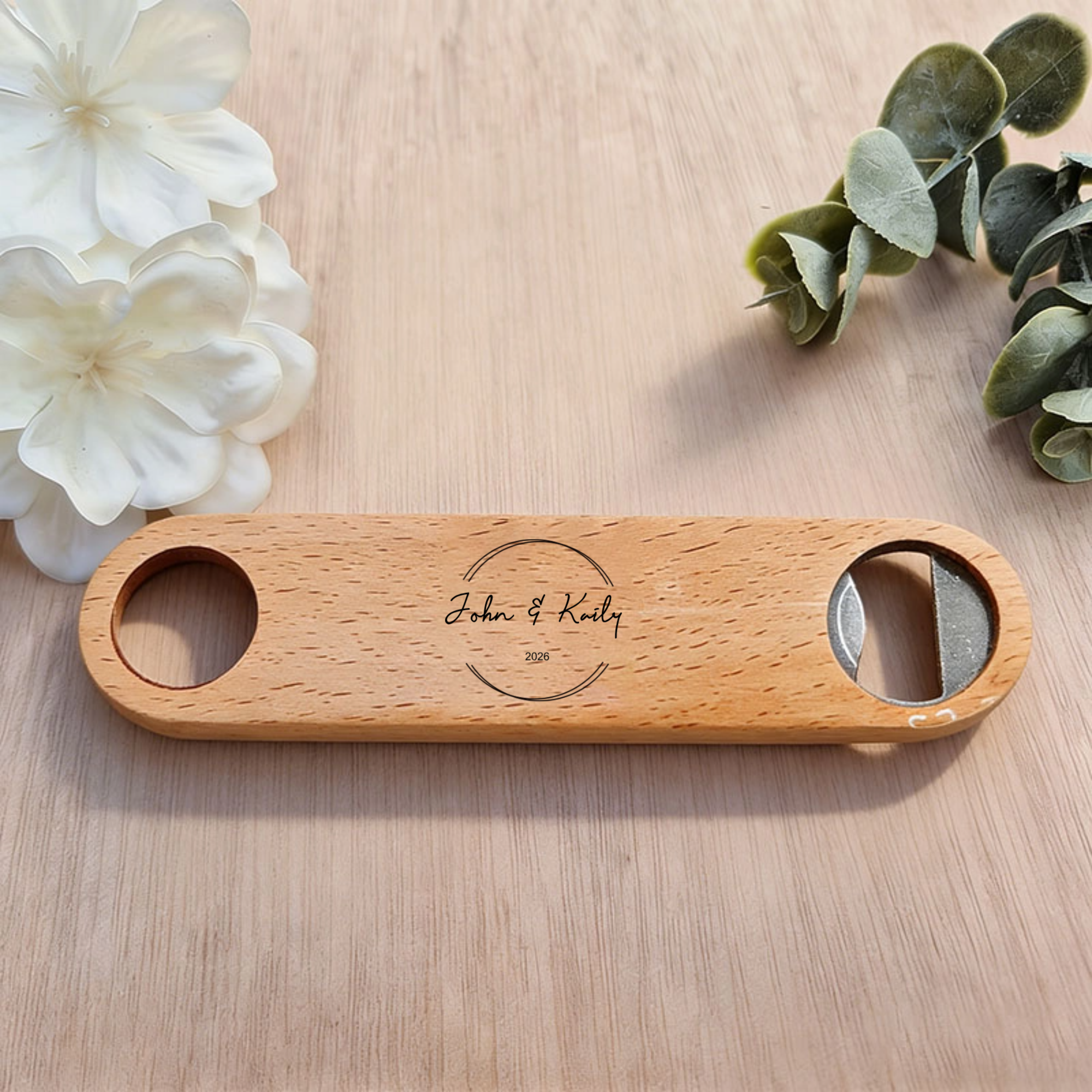 Personalized Wooden Magnetic Bottle Opener, Custom Engraved Wedding Favors, Groomsmen Gift, Party Favor, Kitchen Refrigerator Magnet
