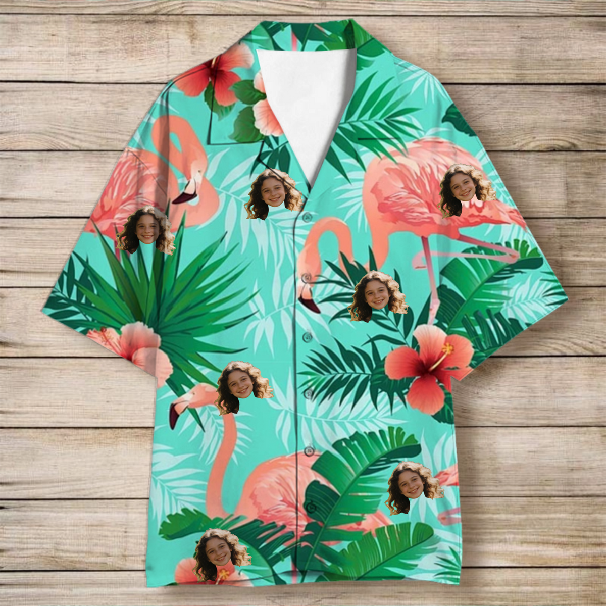 Custom Photo Tropical Vibes Only - Family Personalized Face Custom Unisex Hawaiian Shirt - Gift For Family, Pet Owners, Pet Lovers