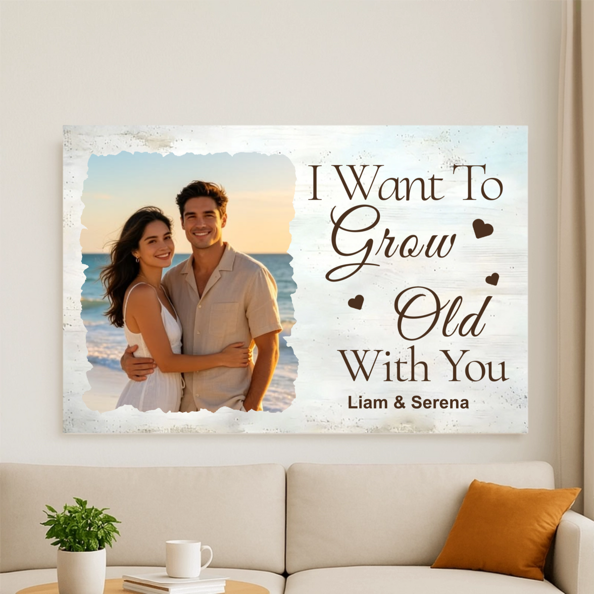Personalized Poster/Canvas Painting—"My Favorite Place In All the World Is Next To You "—A Romantic Anniversary/Wedding Gift, Suitable For Home, Bedroom, and Living Room.