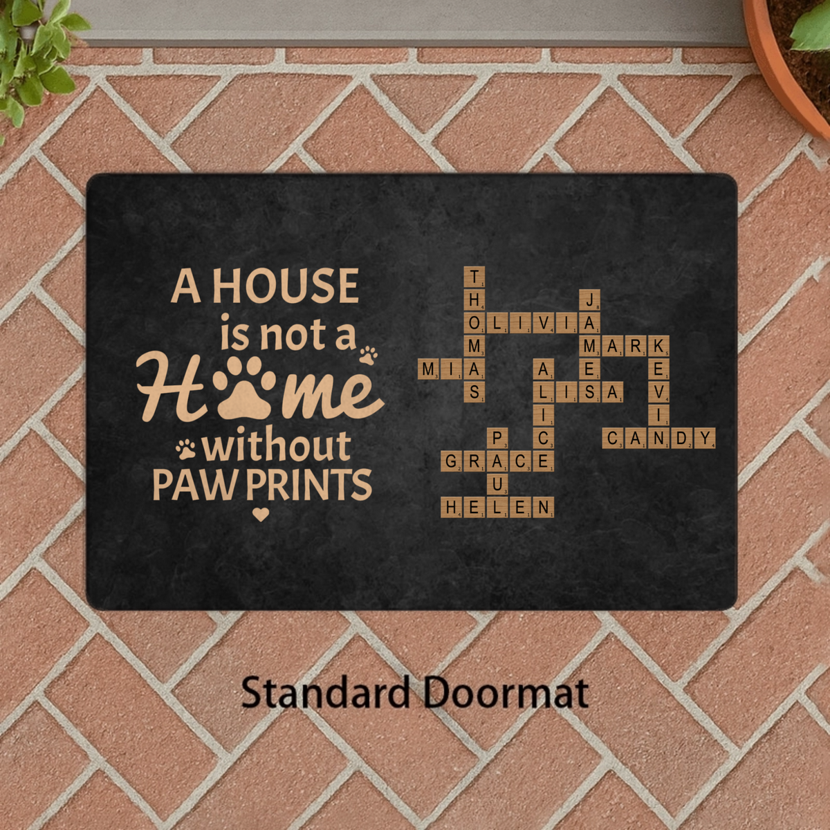 Standard Doormat for Pet Lovers A House Is Not a Home Without Paw Prints Unique Gift for Cat and Dog Families