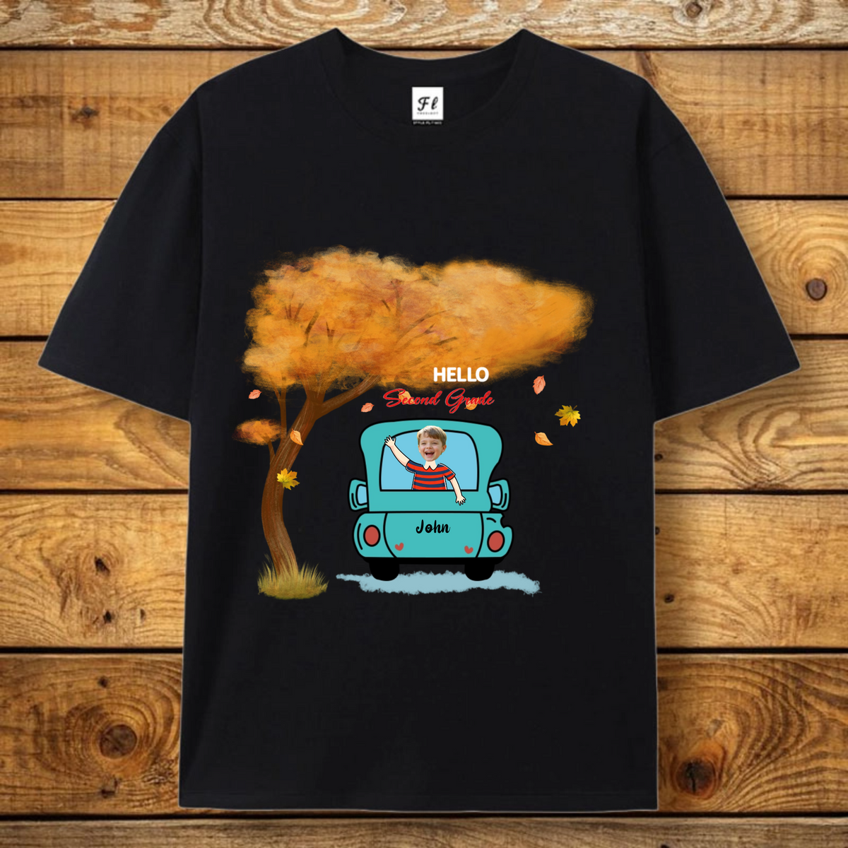 Custom Truck T-shirt For Kids—Add A Name And Photo; Perfect For The First Day Of School.