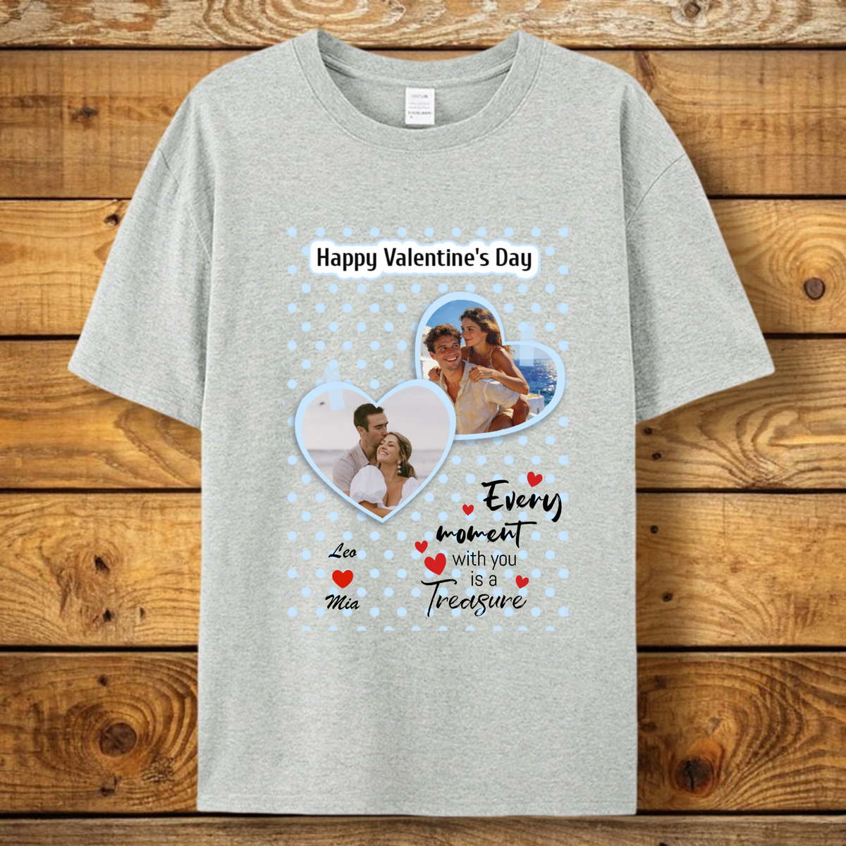 Personalized Classic Cotton T-shirts Printed With Sentimental Quotes, Perfect For Any Occasion Such As Valentine's Day Or Anniversaries—A Wonderful Gift For Your Loved One.