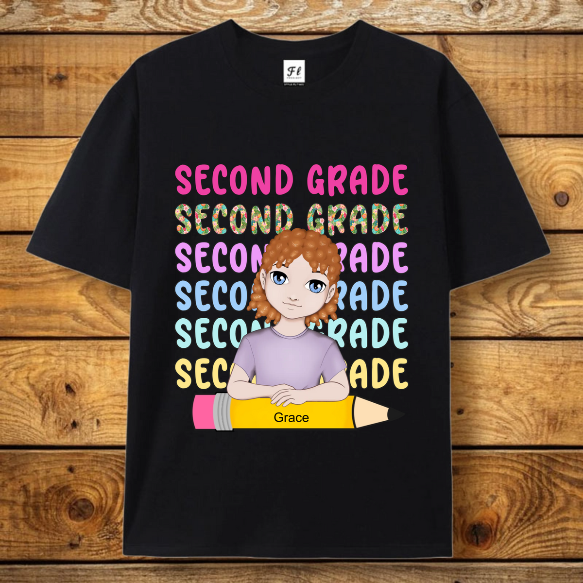 Personalized Cotton T-Shirt – Custom Cartoon Design, Unisex, Perfect for the First Day of School or Back-to-School