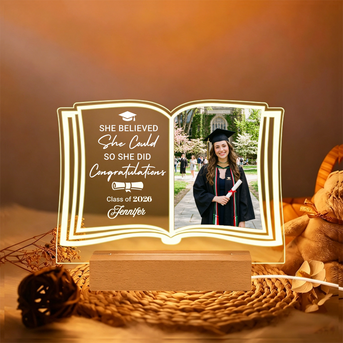 Personalized LED Night Lights For Graduation Photos, Suitable For Giving To Friends, Family Members And Classmates During The Graduation Season
