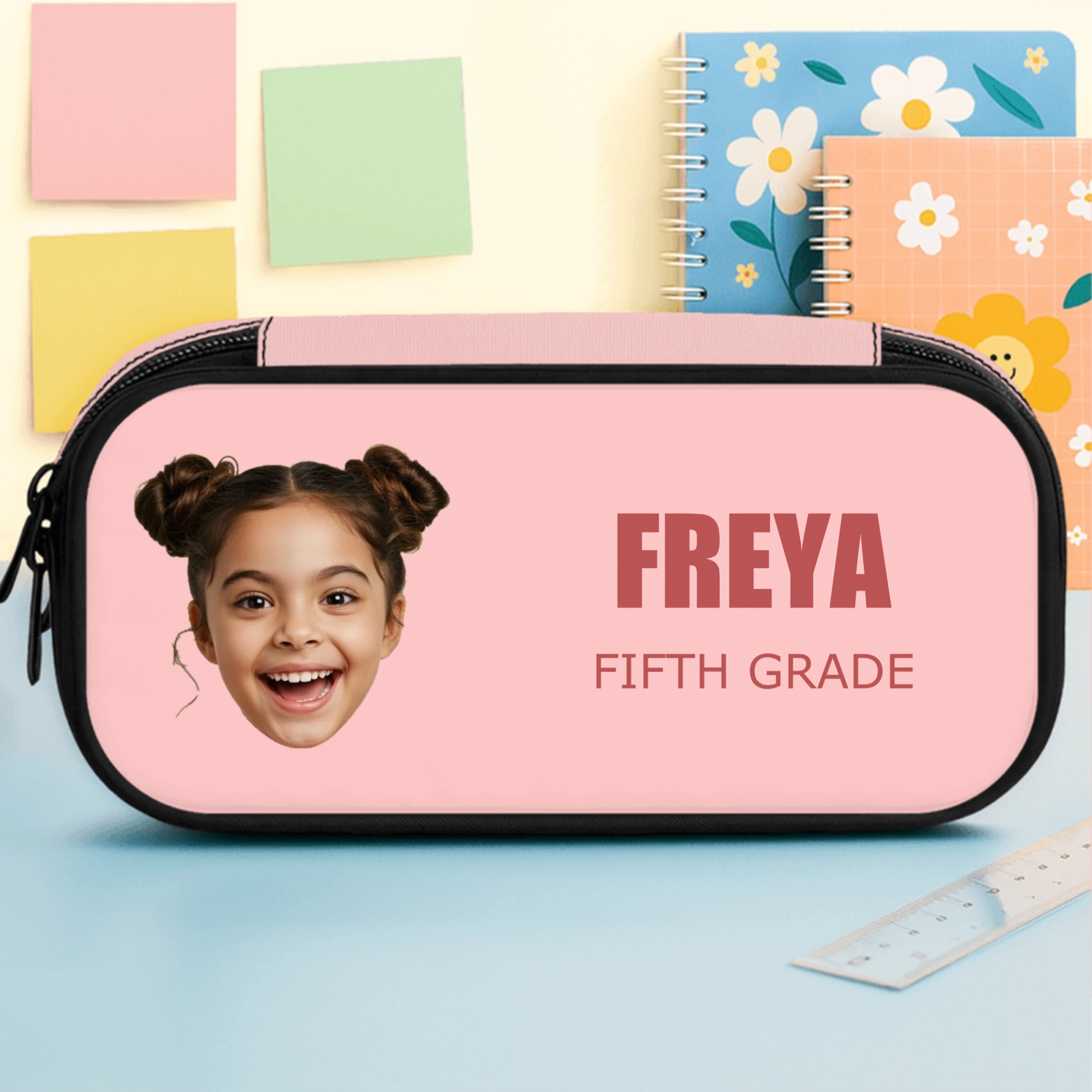 Personalized Pencil Cases, Custom With Printed Portraits and Text, Are Ideal for Students, Children, and Teenagers, and Make Great Back-To-School Gifts.