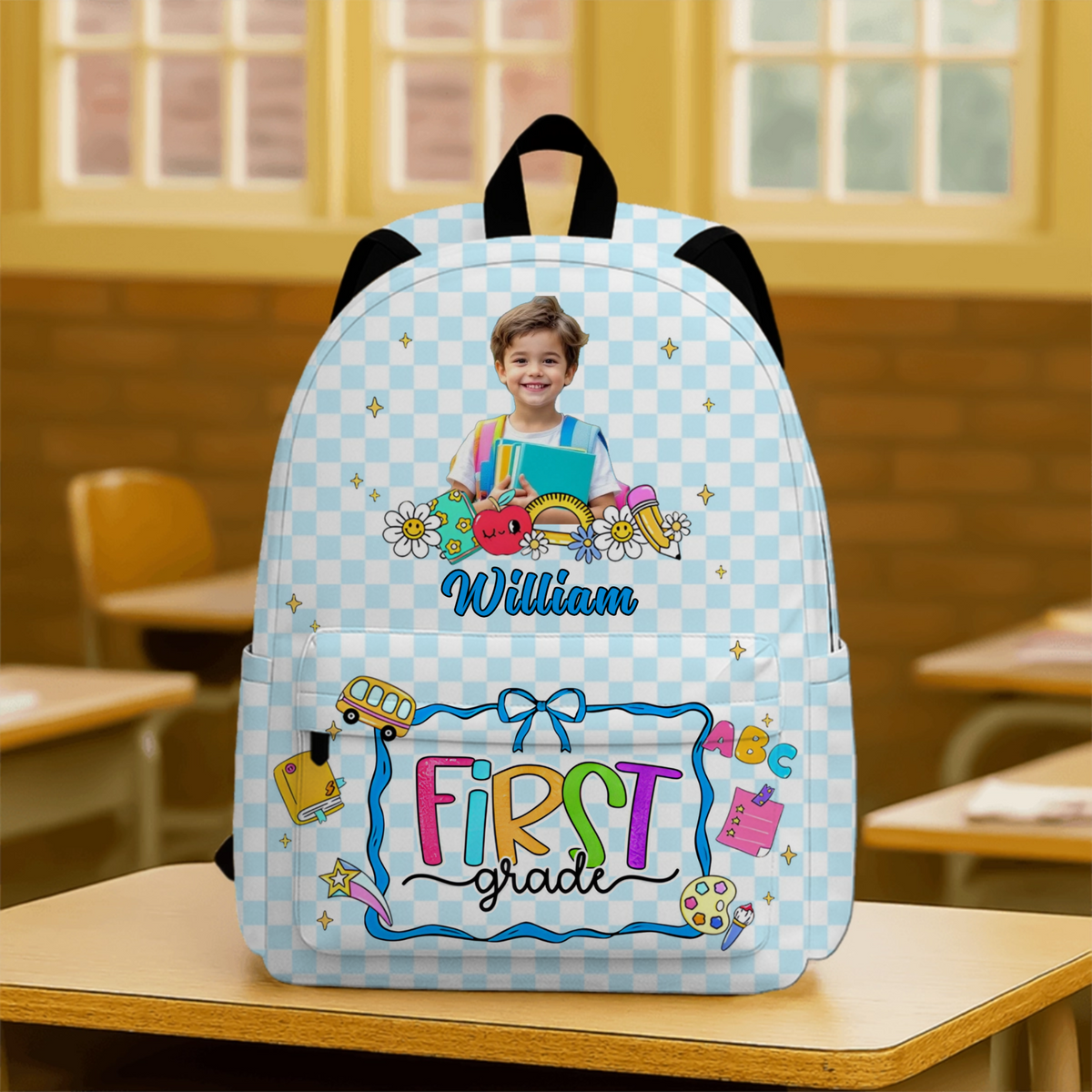 Custom Photo Cute Backpack Personalized Back To School Gift For Kids, Daughter Or Son