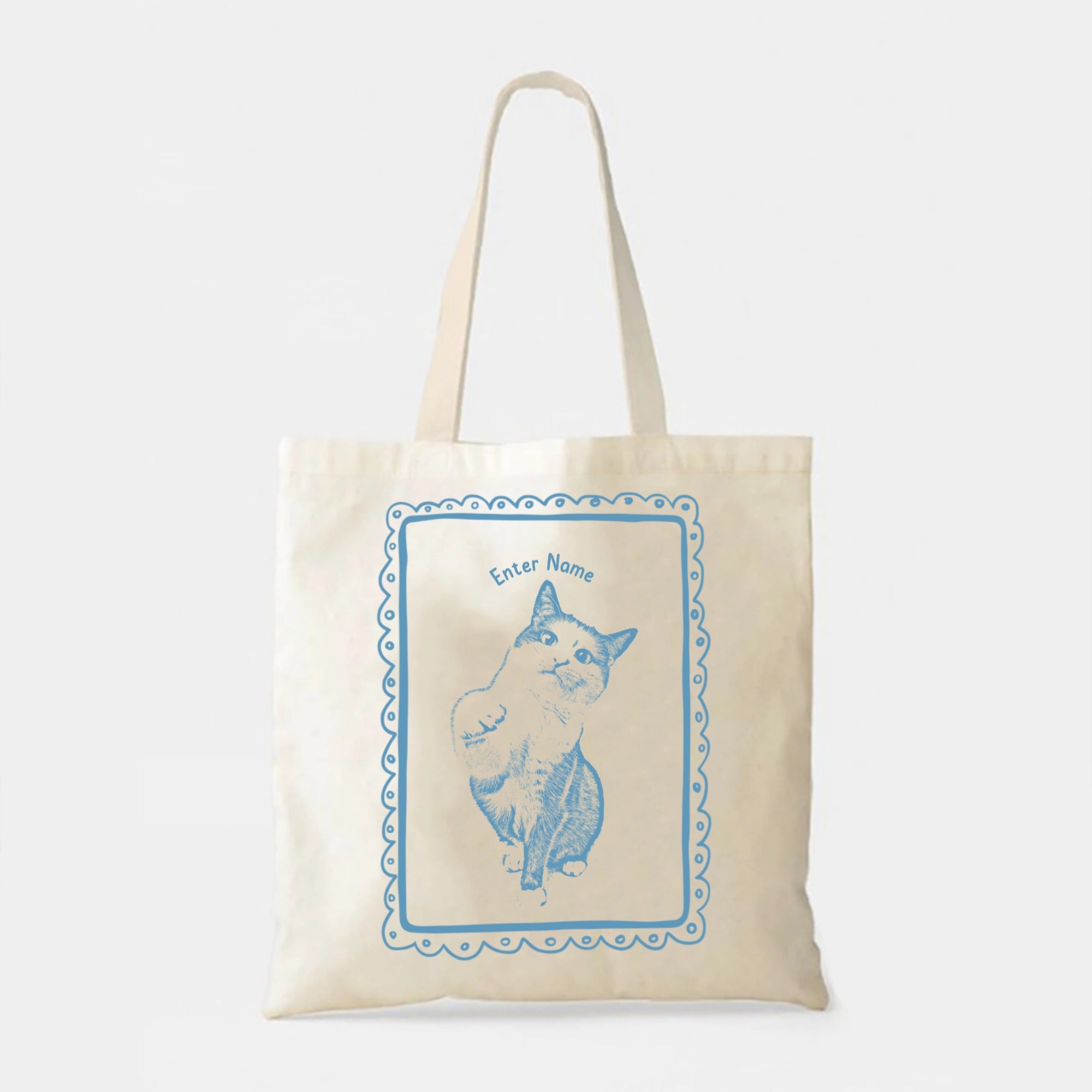 Customizable Pet Portrait Canvas Tote Bag, Personalized Line Art Pet Bag, The Ultimate Gift For Pet Owners