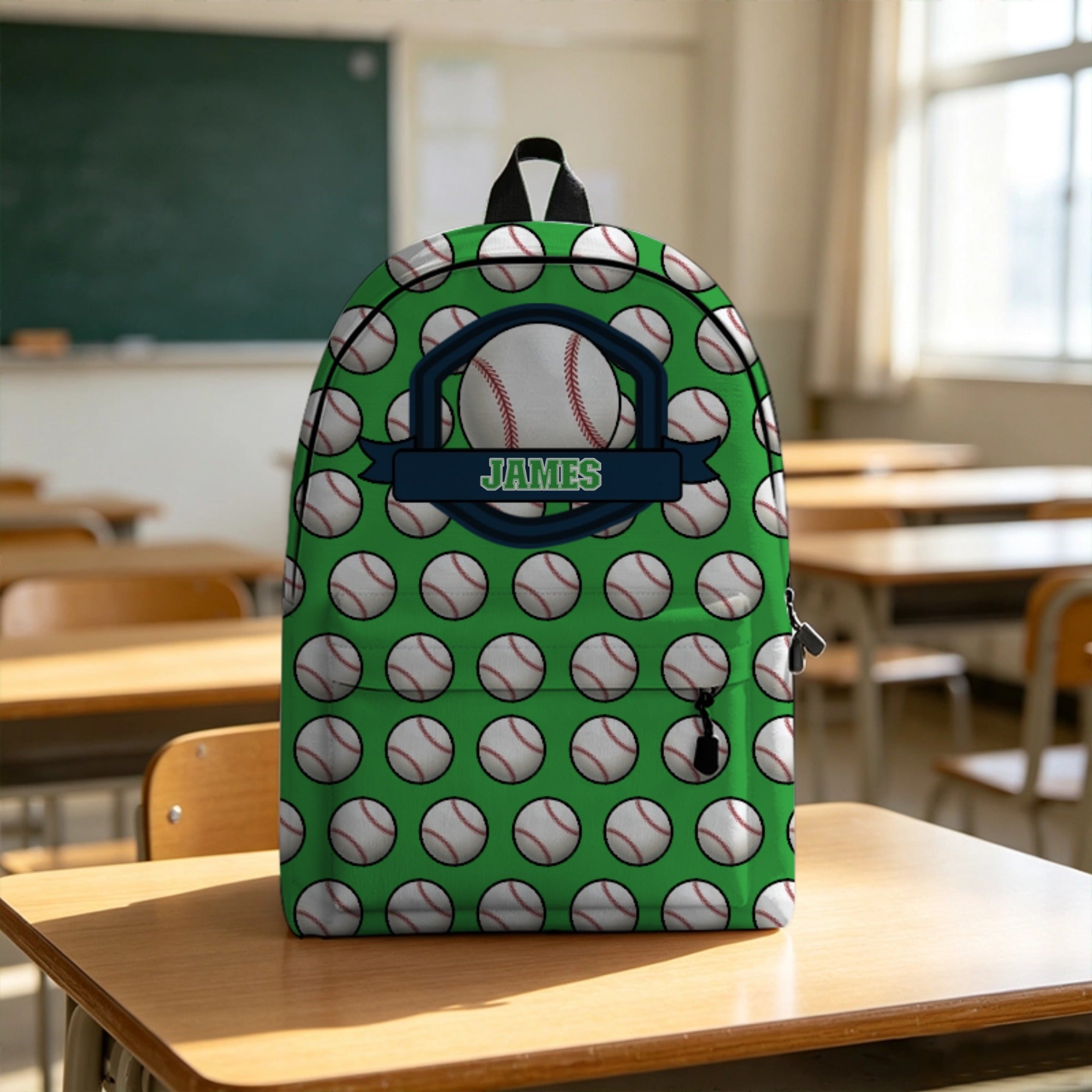 Personalized Custom Student Backpack, Sports Theme, Name Customizable, School Bag for Kids & Teens, Gift for Students, School/Classroom Use