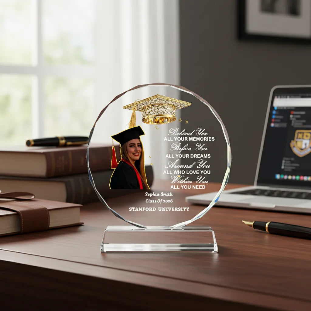 Photo Personalized Crystal Plaque Customization Graduation Keepsake - Gifts For Family Members, Siblings, Brothers, Sisters
