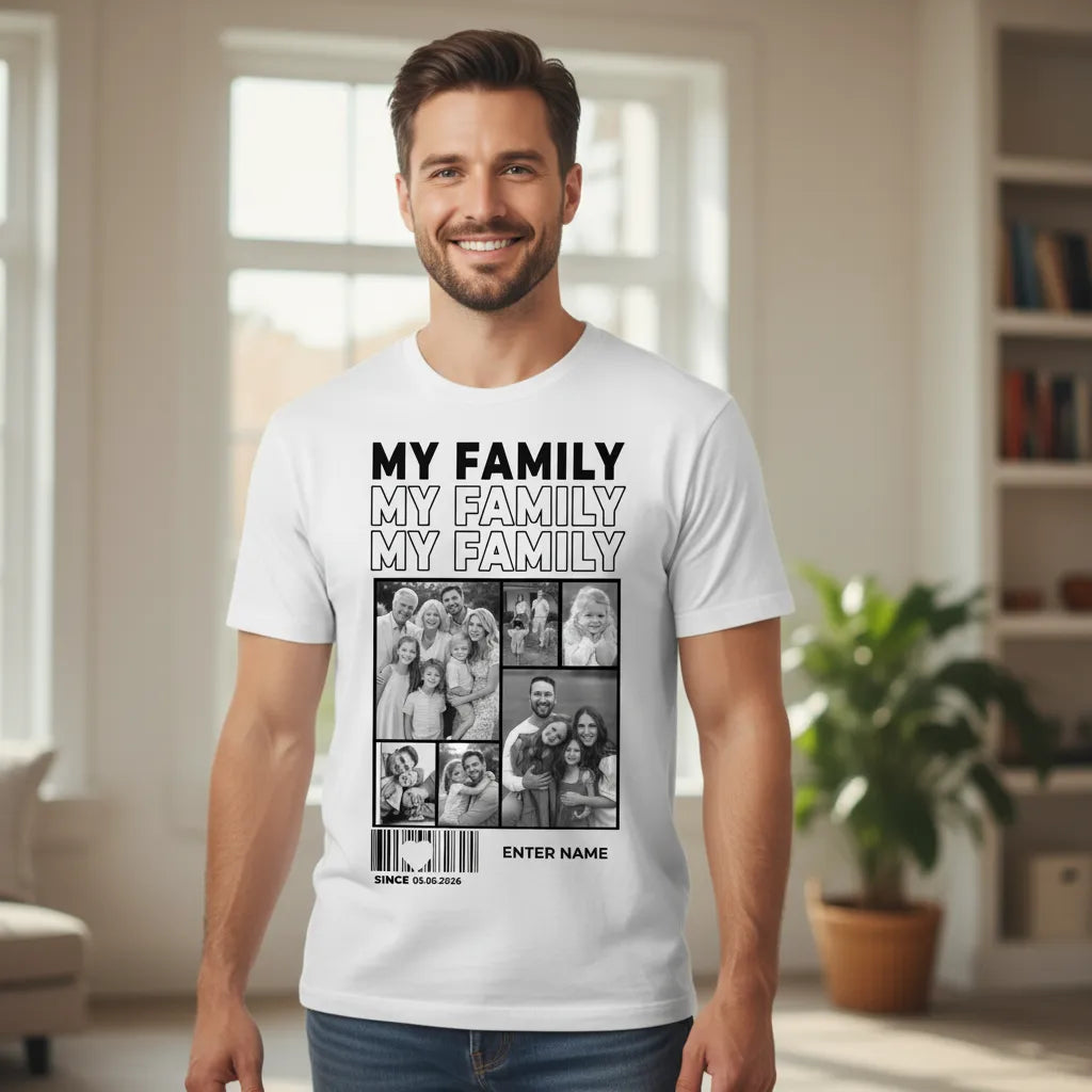 Personalized Photo Print T-Shirt, Ideal Custom Gift For Family Or Couples