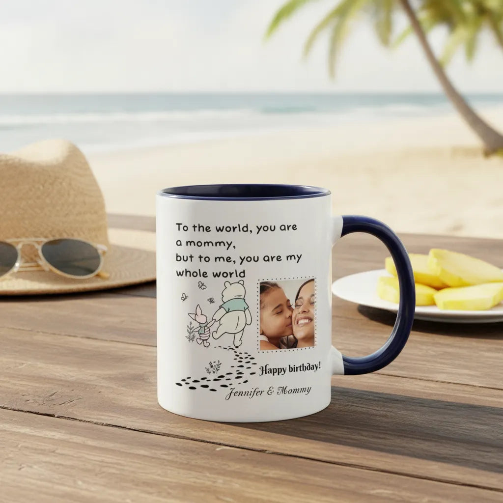 Personalized Mug | "You Are My Whole World" Hand‑Holding Pattern, Sweet Family Gift for Birthdays & Holidays