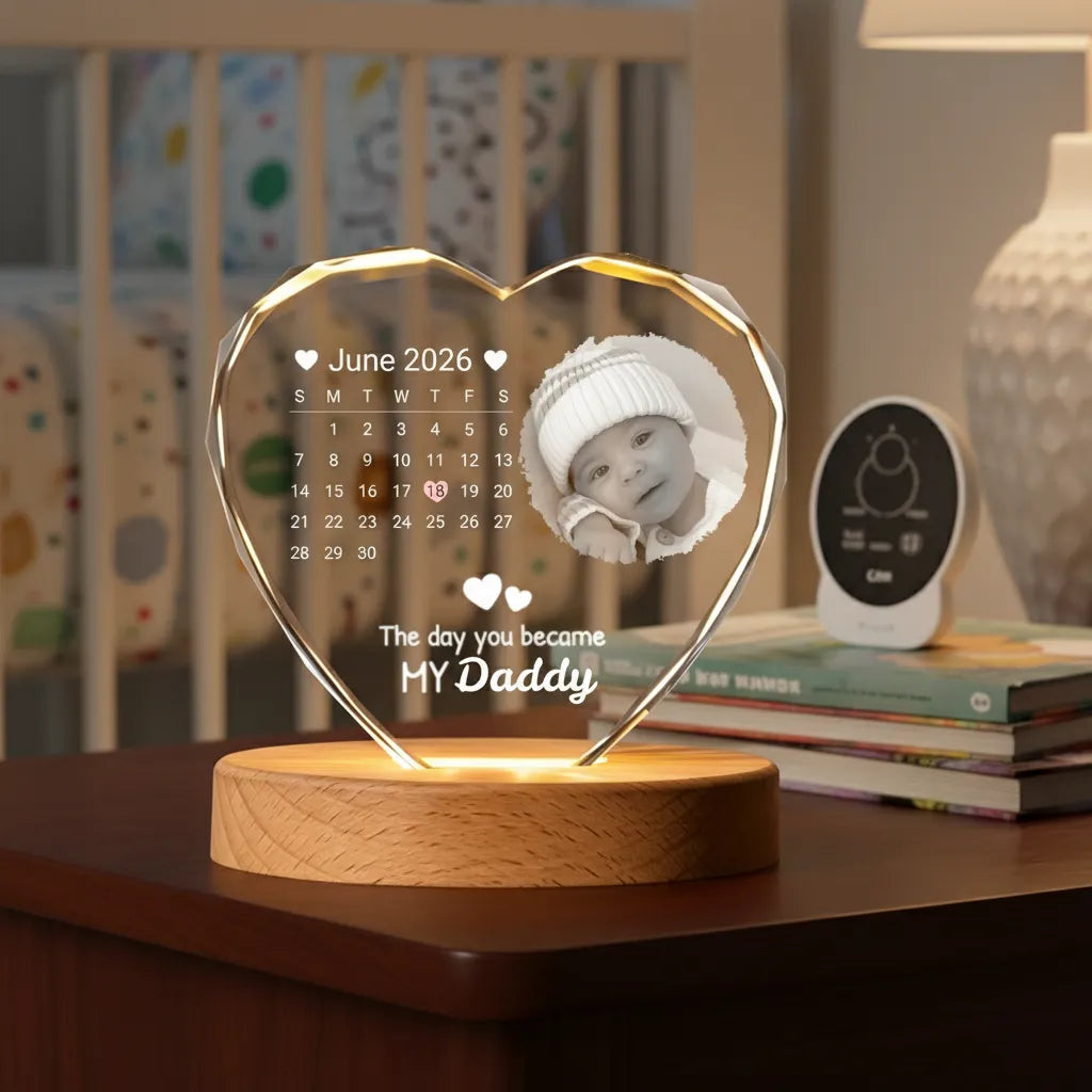 Personalized "The Day You Became My Father" Heart-Shaped Night Light Is The Most Heartfelt Gift You Can Give To Your Father And Your Family