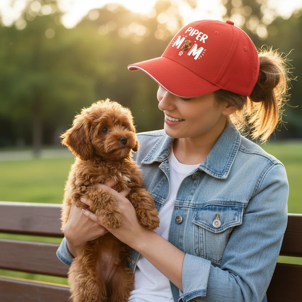 Personalized custom pet and name baseball caps, suitable as gifts between pet owners