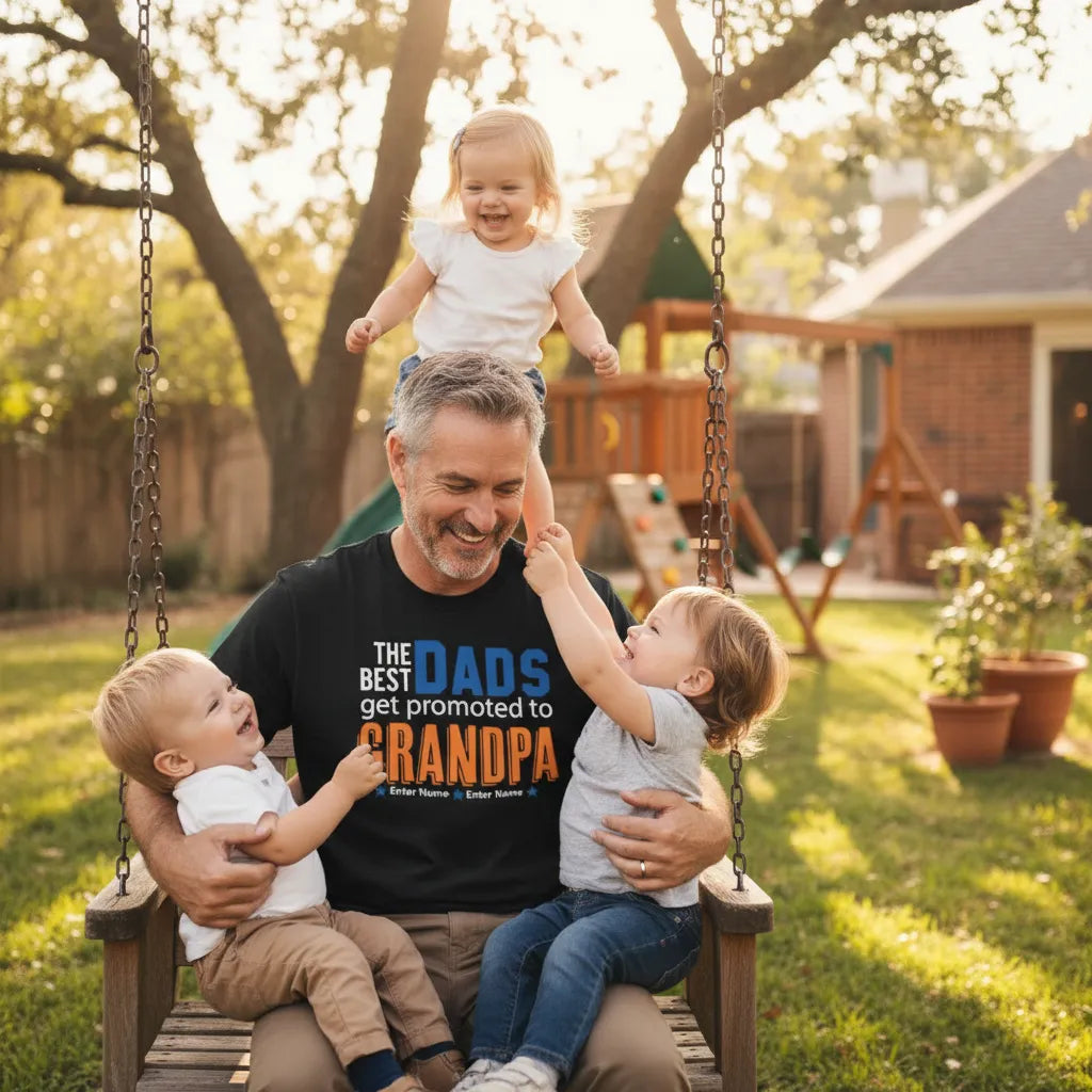 Personalized New Grandpa Keepsake T-Shirt, Customizable Name Tee, The Perfect Gift For Father's Day