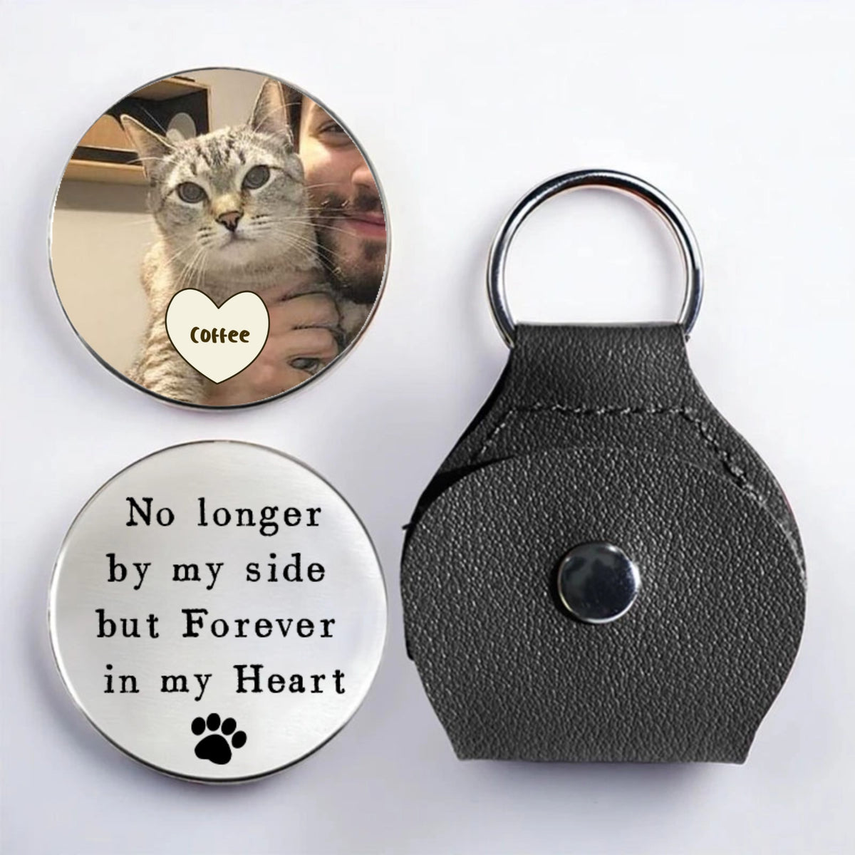 Custom Stainless Steel Memorial Keychain, Personalized Photo & Quote Pet Loss Gift, for Pet Owners, Sympathy & Remembrance Occasions