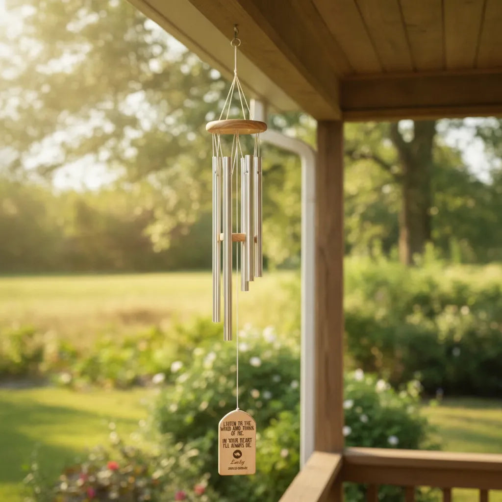 Customized Music Aluminum Tube Memorial Wind Chime, "When You Hear The Wind, You Will Remember Me", Memorial Wind Chime For Dogs And Cats