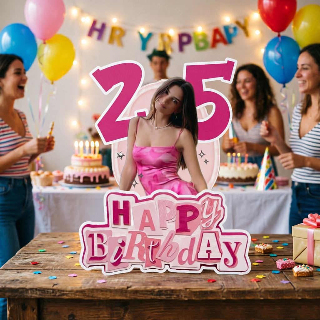 Birthday Photo Prop, Personalized Custom Age & Photo Handheld Sign, Birthday Party Decoration, Gift for Friends/Family, Celebration Accessory