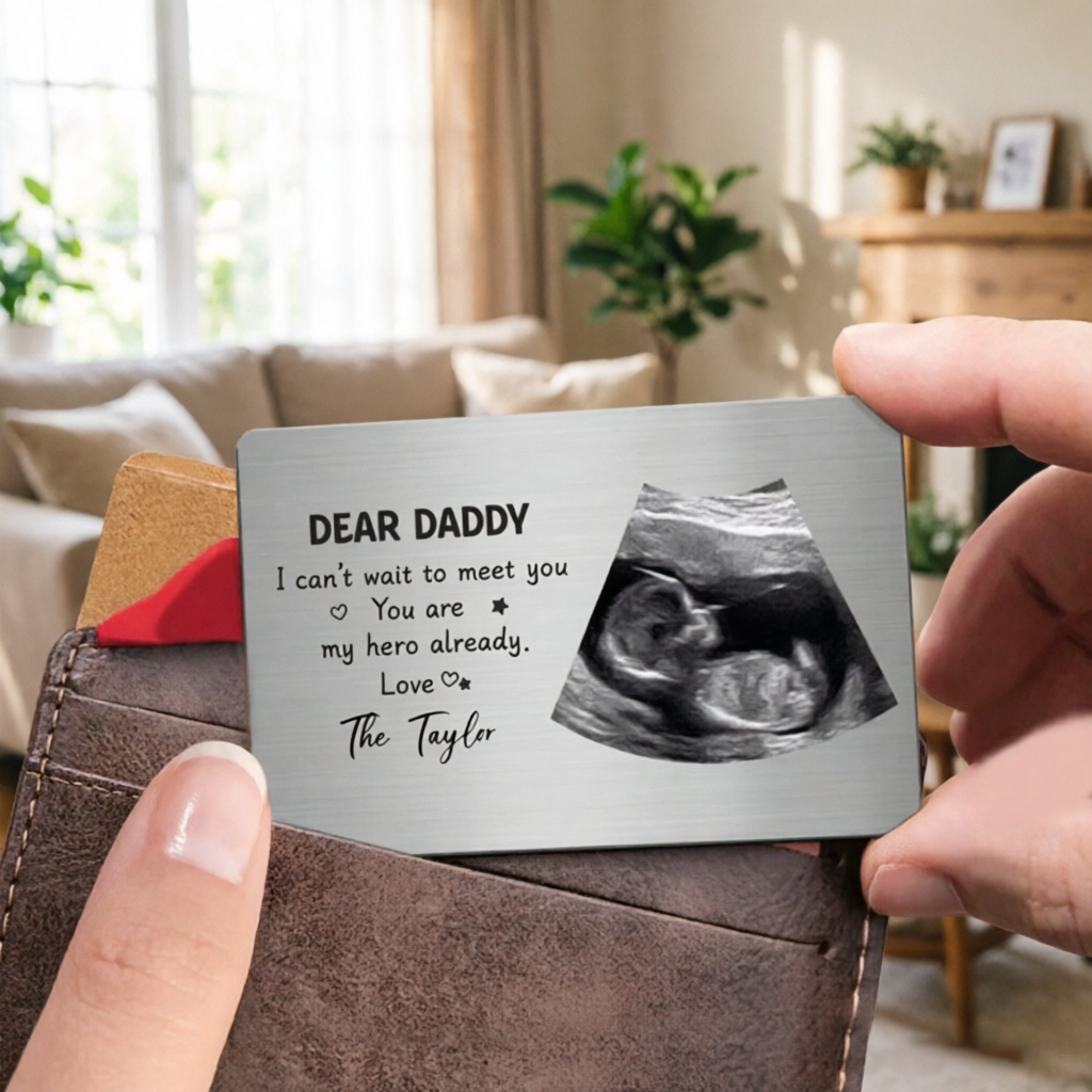 Custom Photo "You Are My Hero"—A Personalized Aluminum Wallet Card For The Whole Family, A Perfect First Father's Day Or Birthday Gift For Dad.