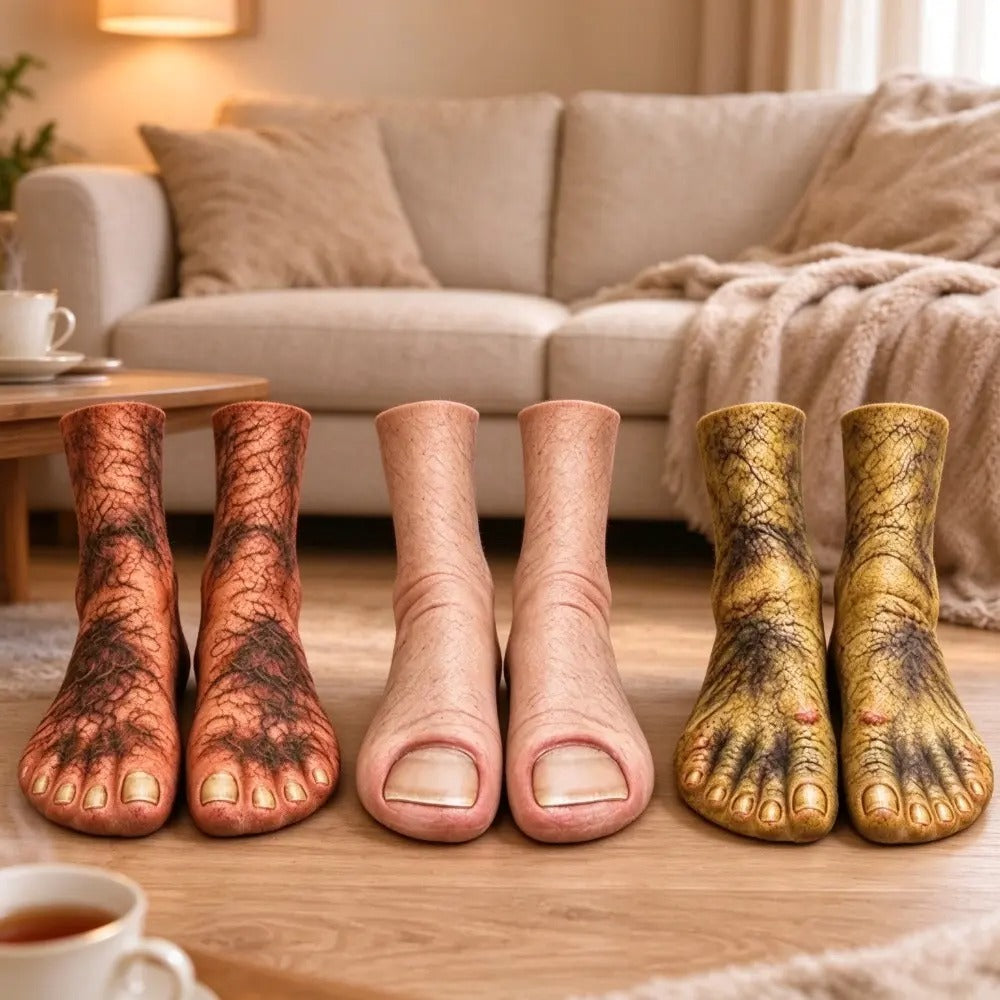 Funny Gag Gift For Husband Wife Friends Coworkers - Personalized Ugly Feet Socks