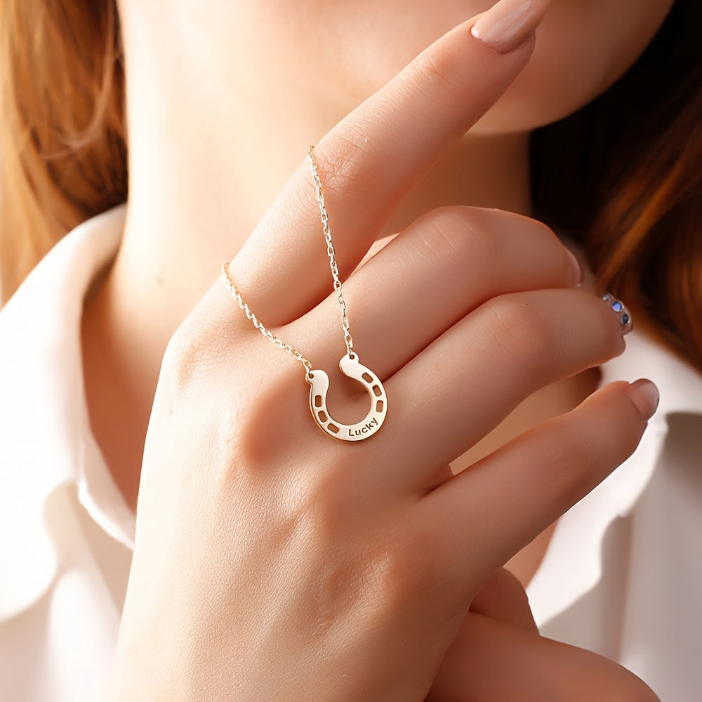 Personalized Horseshoe Engraved Design, Custom Name Necklace, The Perfect Gift For Women