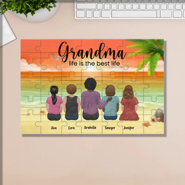 Personalized Grandma Life Is The Best Life Plaything, Gift For Grandma With Grandchildren