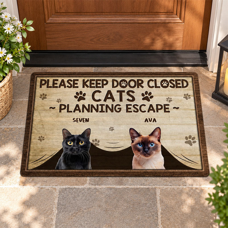 Personalized Cat Photo Custom Doormat, Funny Welcome Mat for Cat Lovers, Housewarming Gift