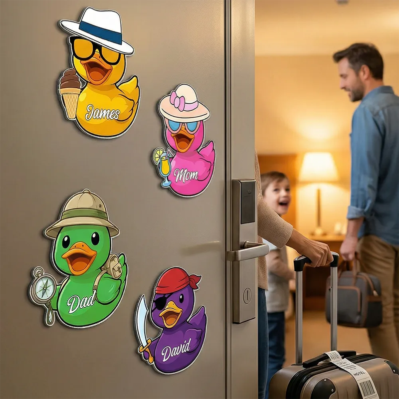 Personalized Cruise Duck Magnet Door Sign, Customizable Duck Design & Name (Choose Font Style), Gift for Travelers, Friends, Family | Perfect for Cruises, Vacations, Holidays
