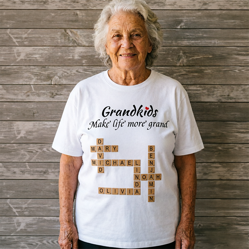 Personalized Customized Name Puzzle Game,Grandchildren Make My Life Better. The Best Gift For Elders.