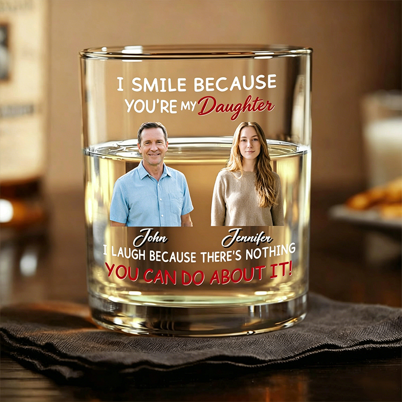 Personalized Custom-Made Father-Son And Father-Daughter Whisky Glasses, Allowing For The Customization Of Photos And Names, Is The Most Special Gift To Give To Your Father On Father's Day