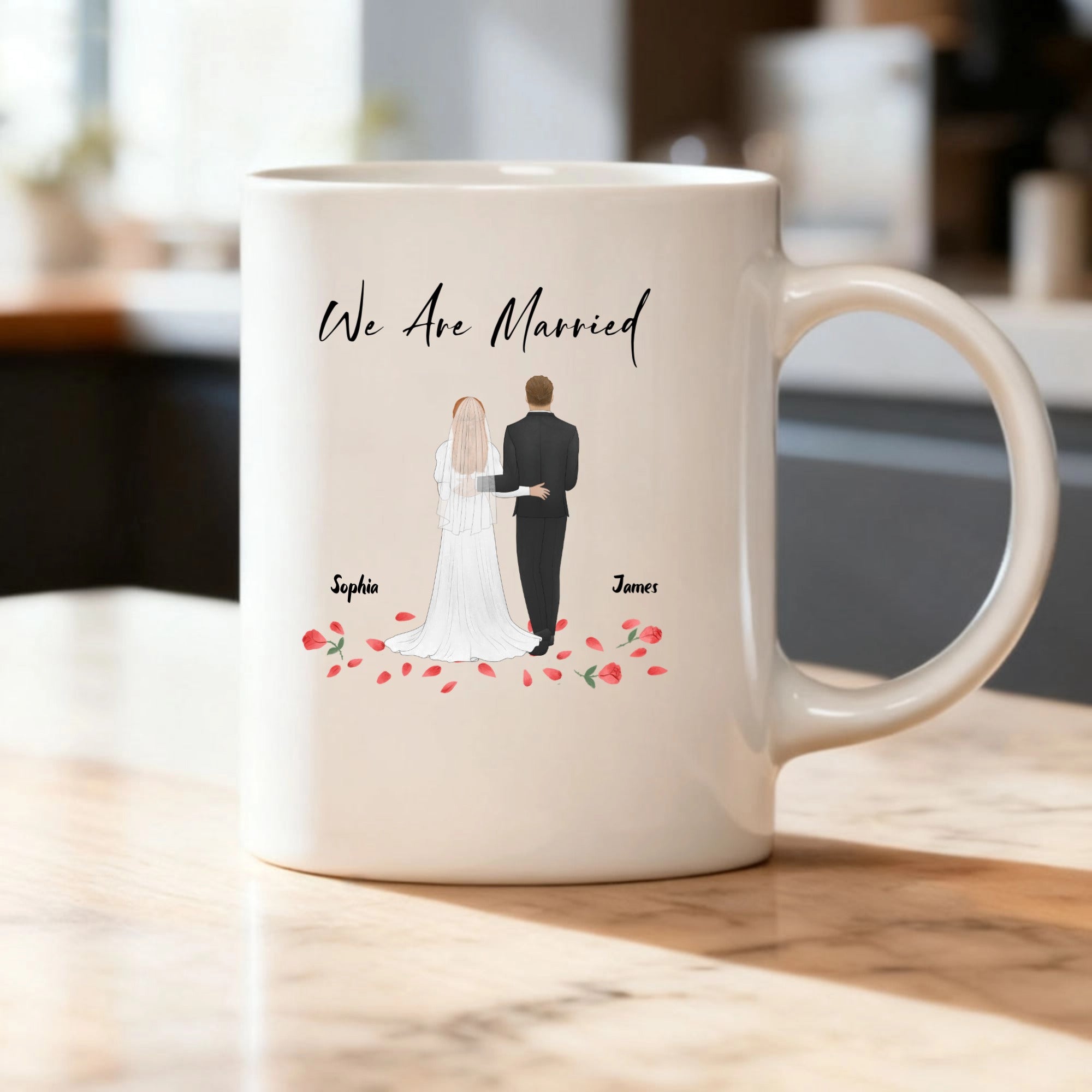 We Are Married with Name Personalized Mug Gift for Couples
