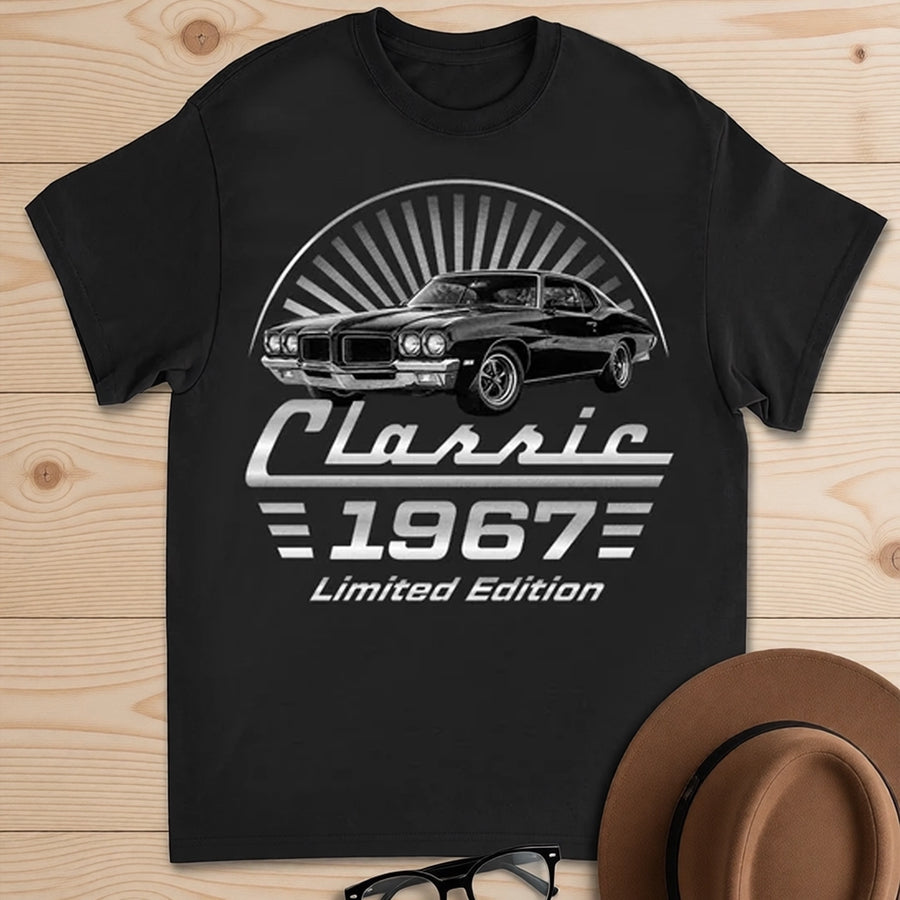 Personalized Classic T-shirts With Custom Photo Car Designs, Perfect For Birthday Parties For Racing Fans, Or As A Unique Gift For Dads Or Car Enthusiasts.