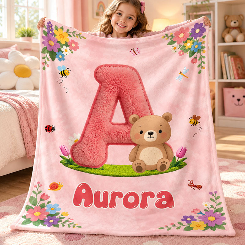Personalized Cartoon Fantasy Unicorn Kids Blanket, Custom Name Animal Shape Blanket, Soft Daily Use Throw, Birthday Gift for Children