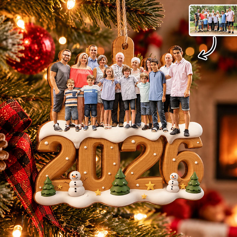 Personalized Wooden Decorations with Custom Photo Option, Meaningful Christmas Keepsake Gifts for Families and Teams