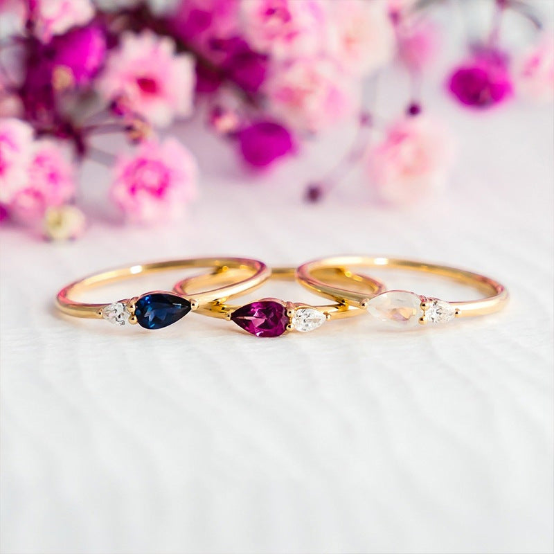 December Birthstone, Personalized Custom, Minimalist Stackable Band for Her, Birthday Gift for Women, Anniversary & Holiday Present