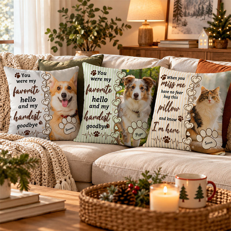 Custom Pet Photo Memorial Pillow, Personalized Remembrance Cushion Gift for Pet Lovers, Sympathy Keepsake for Loss of Dog or Cat