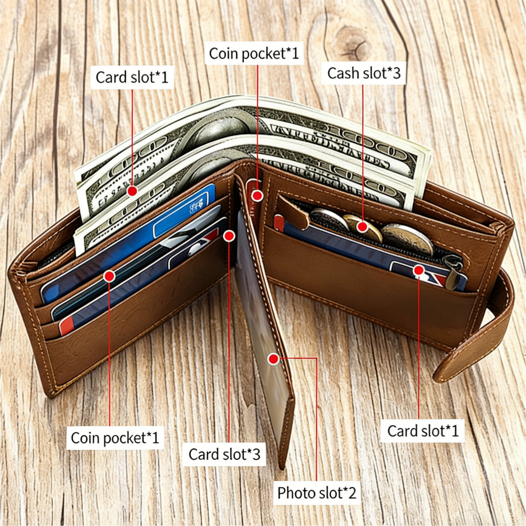 Together Since Personalized Genuine Leather Wallet, Couple's Gift for Anniversary, Wedding, Valentine’s Day