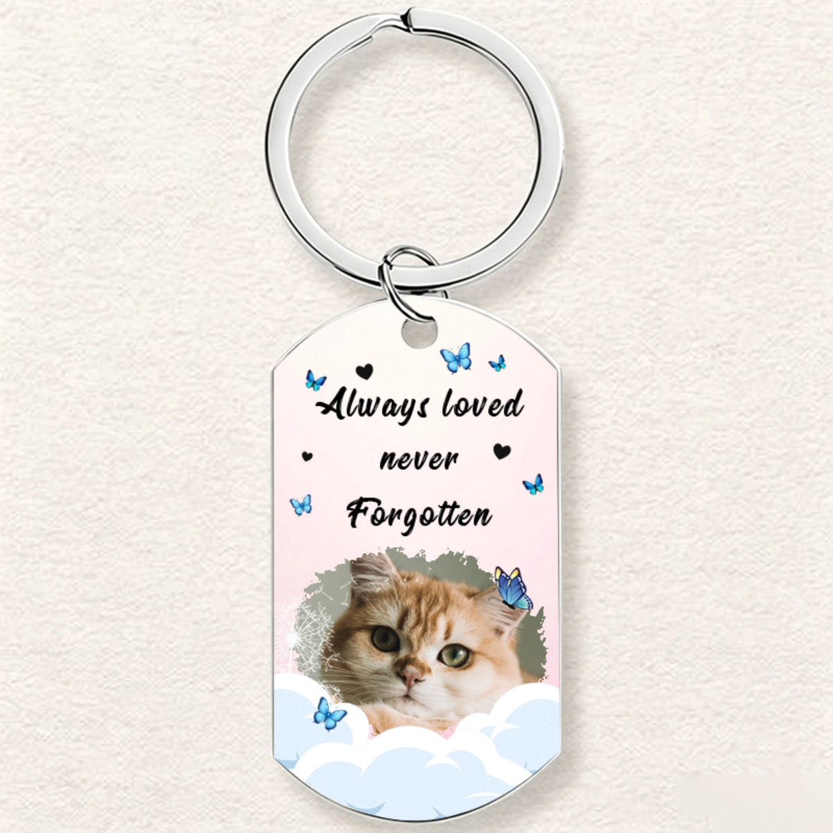 Personalized Stainless Steel Keychain — "I Am Always With You": A Sympathy Gift for Pet Lovers, Friends, or Family
