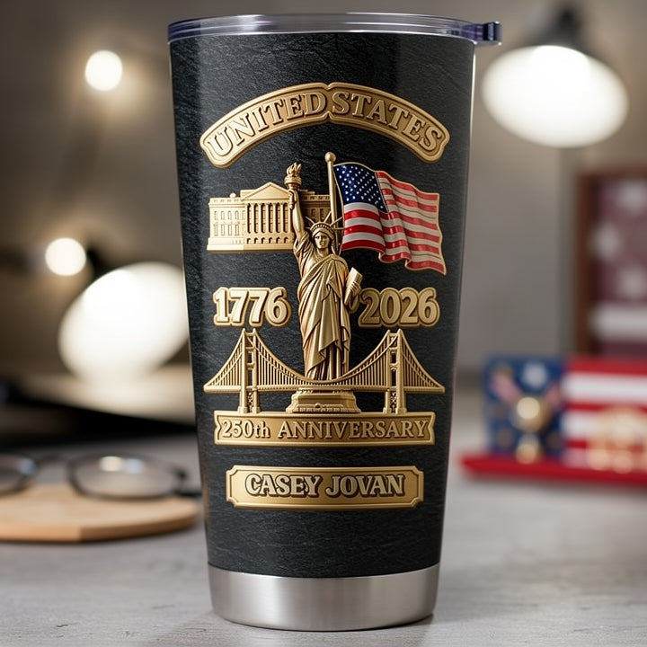 Custom Insulated Tumblers—Personalized Gifts Created Specifically For The 250th Anniversary Of The Founding Of The United States, Making Them An Ideal Choice For Patriotic-Themed Gifting.