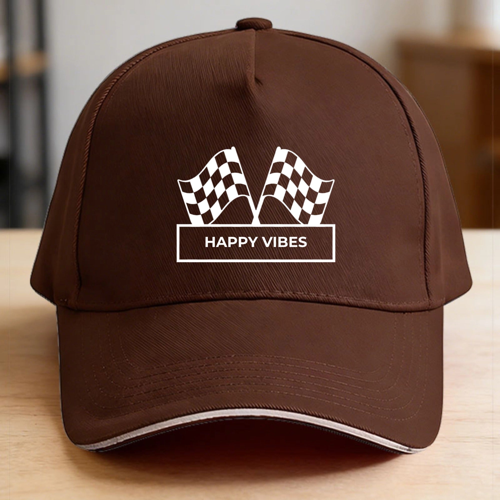 Customizable Race Flag Print Cap, Personalized Text Hat, The Ideal Gift For Casual Trend Lovers