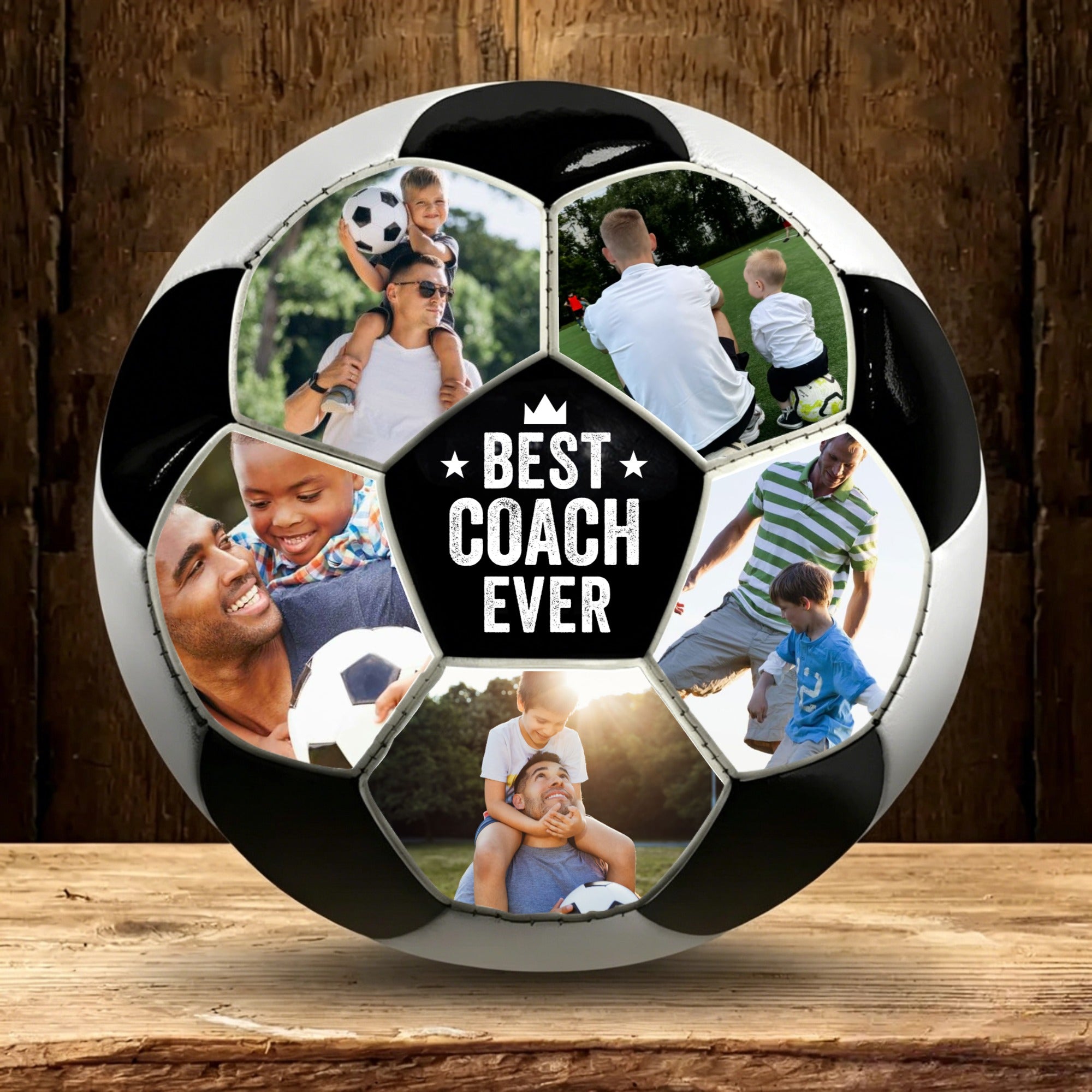 Personalized Photo Soccer Ball Custom Craft Design, Exclusive Memory Keepsake, Wonderful Present For Dad, Coach, Family Members And Friends
