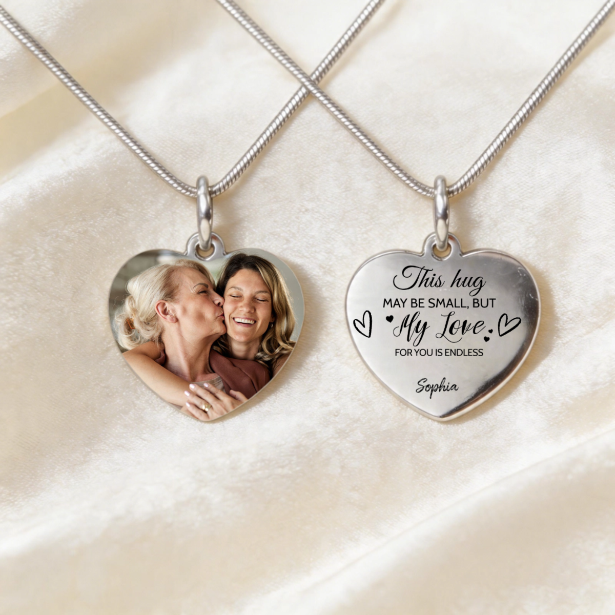 S925 Silver Personalized Photo & Name Necklace - Unique Gift for Mom, Grandma & Any Beloved Ones