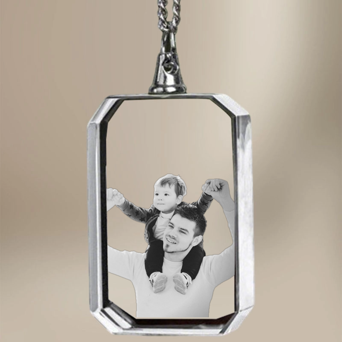 Personalized White Crystal Photo Pendant, Gift for Parents, Lovers, Family, Perfect for Birthday, Anniversary, Mother's Day, Father's Day