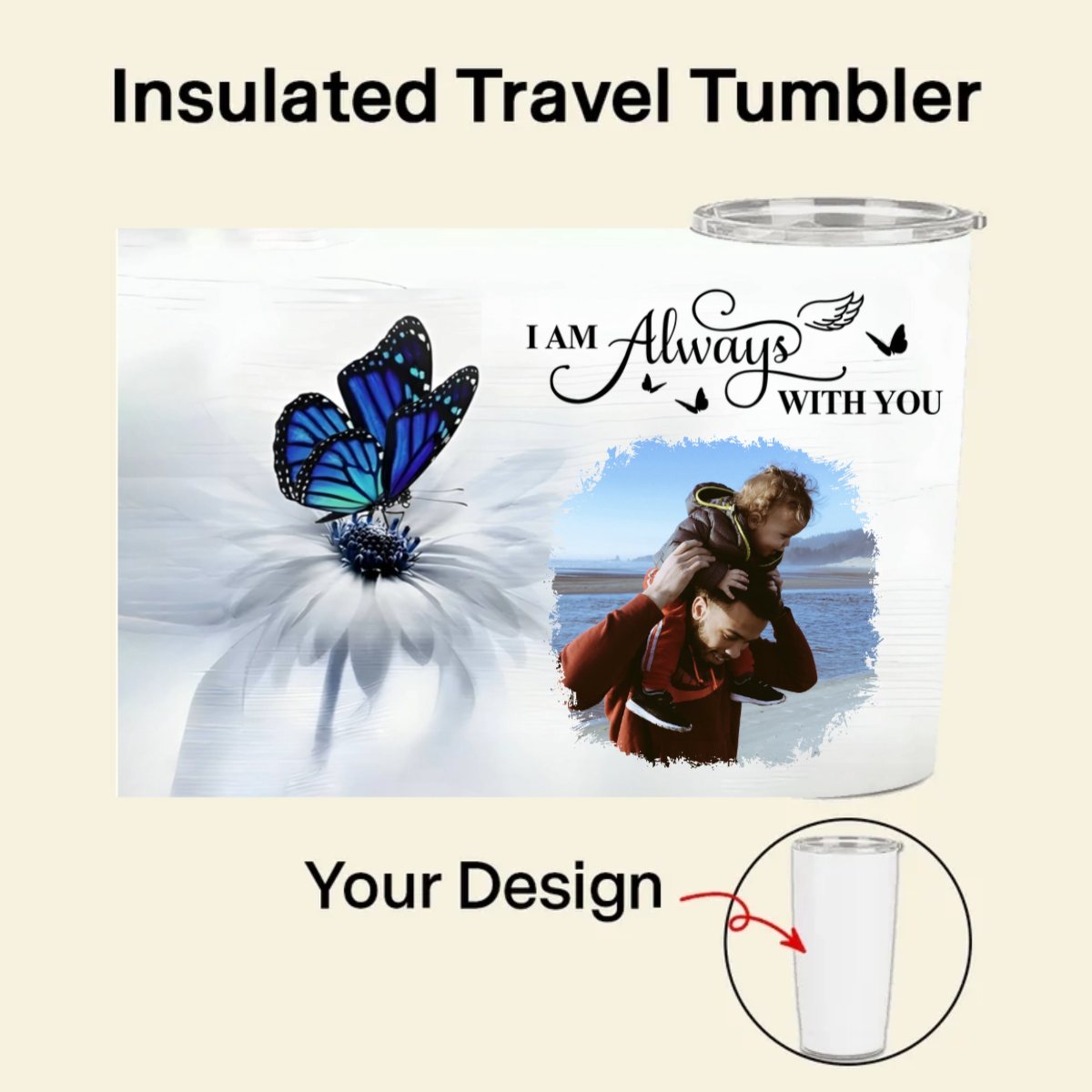 "I'm/We Always with You" Personalized Insulated Travel Tumbler - Perfect Gift for Any Loved Ones
