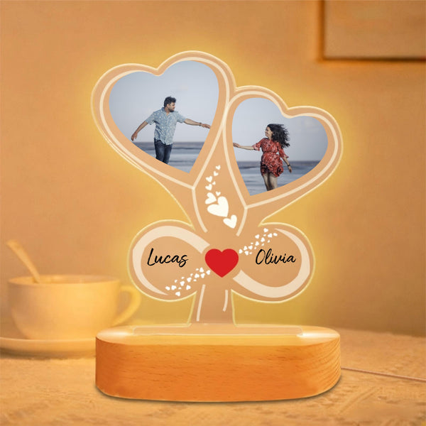 The Heartwood Tree Personalized Night Light, Romantic Couples Gift, Anniversary And Valentine's Day Present