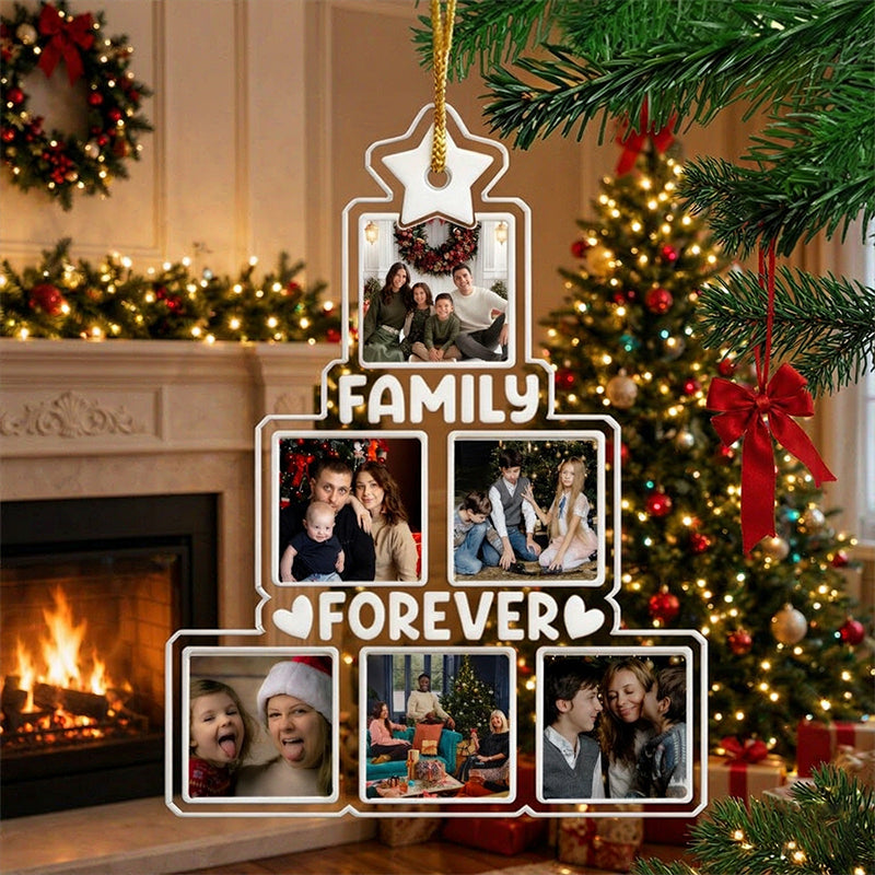 Custom Photo Family Is The Greatest Christmas Gift - Family Personalized Custom Ornament - Acrylic Custom Shaped - Christmas Gift For Family