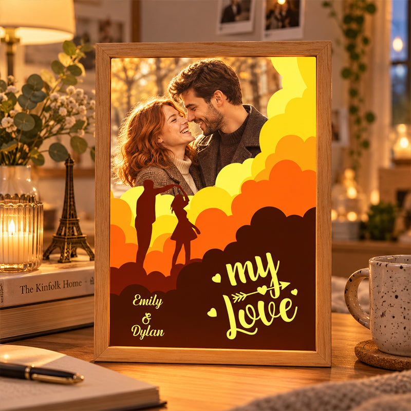 Custom Photo Love You - Couple Personalized Custom Frame Light Box - Gift For Husband, Wife, Couple