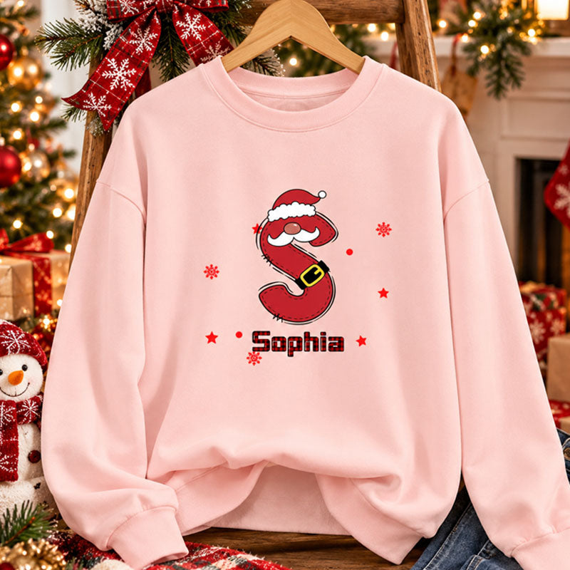 Personalized Custom Christmas Sweatshirt with Elegant Festive Letter Print, A Meaningful Keepsake Christmas Gift for Family and Friends
